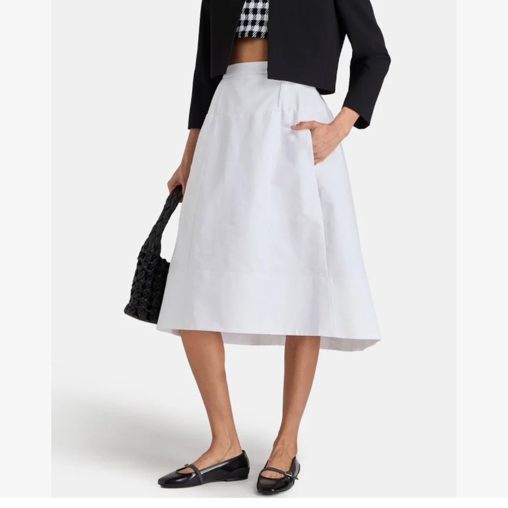 Tibi Crisp White A-Line Skirt